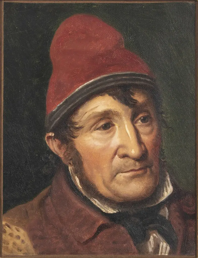 Porträtt av Jean Holm, Lem i Bombebøssen av Constantin Hansen