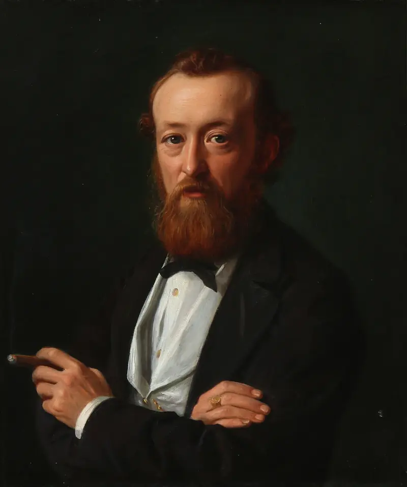 Porträtt av skeppsförare, senare konsul i Bangkok, Frederik Købke av Constantin Hansen