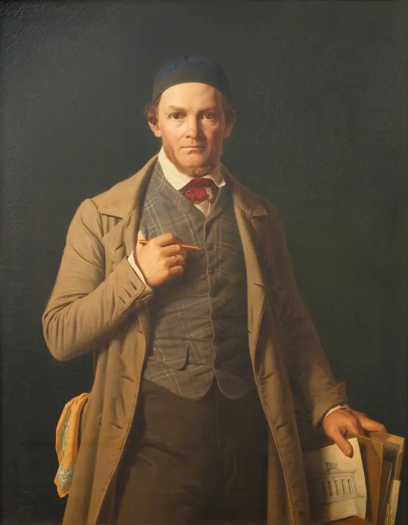 Porträtt av Gottlieb Bindesbøll av Constantin Hansen