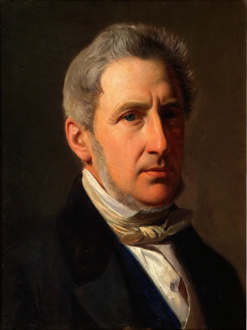Portrait of the squire Alfred Hage (1803-1872) av Constantin Hansen