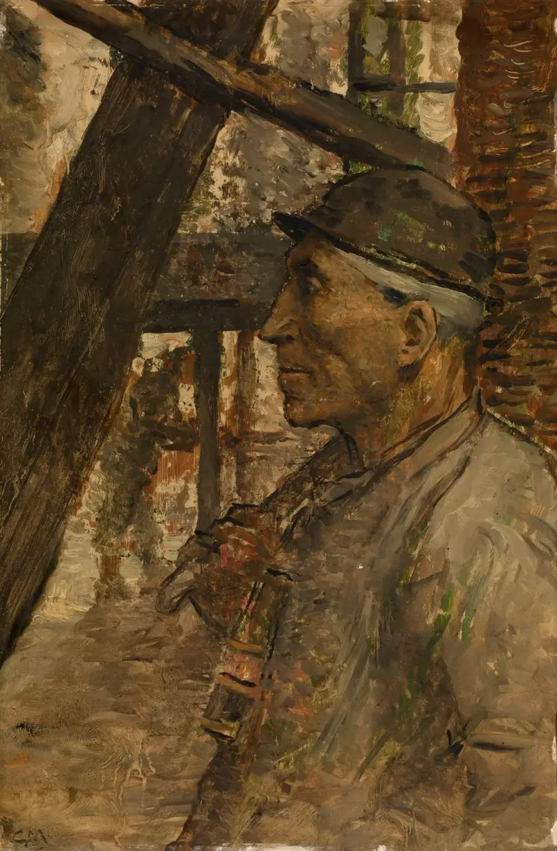 Grubenarbeiter mit Sicherheitslampe von Constantin Meunier