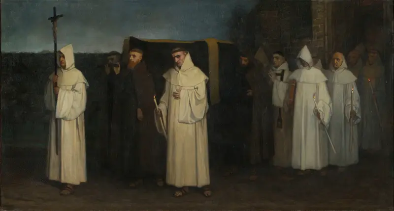 Funeral of a Trappist monk av Constantin Meunier