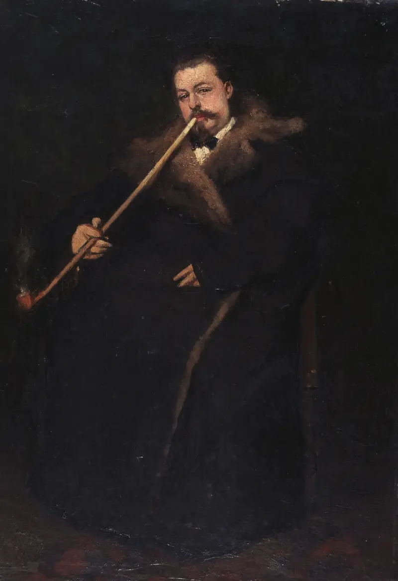 Porträtt av konstnären Gustave Poirier av Constantin Meunier