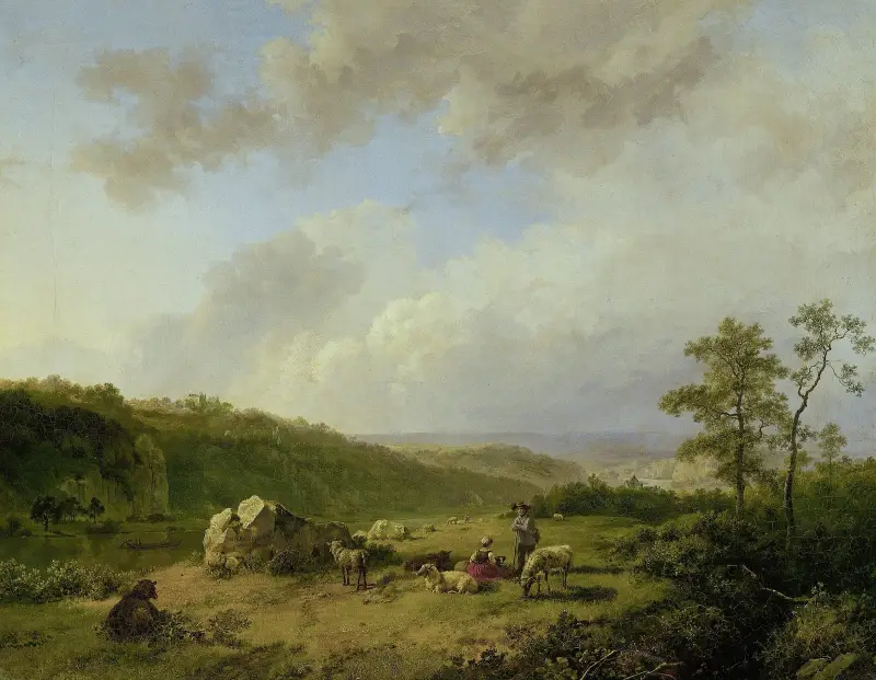 Landskap med hotande åskväder av Barend Cornelis Koekkoek