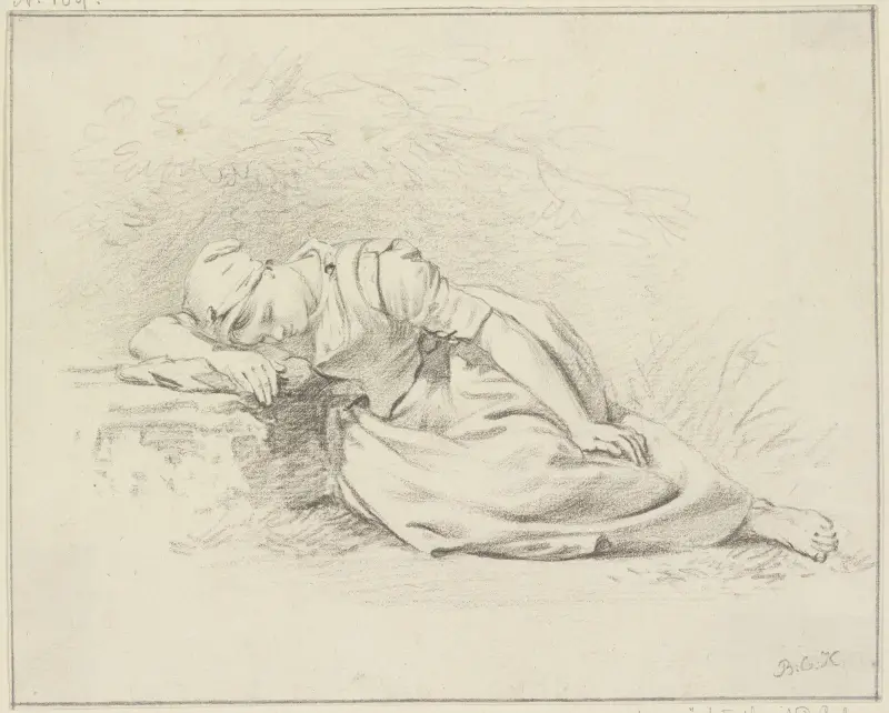 Schlafendes Mädchen von Barend Cornelis Koekkoek