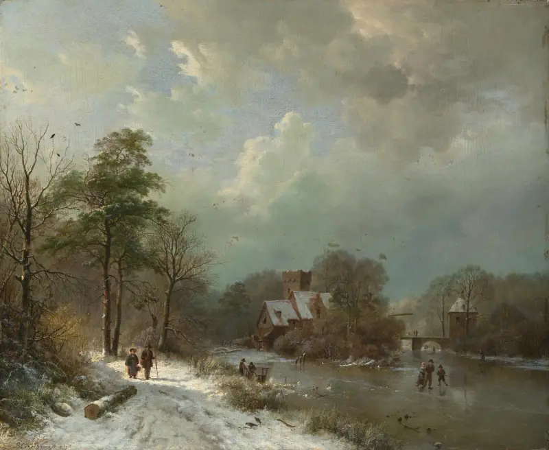 Winter Landscape, Holland av Barend Cornelis Koekkoek