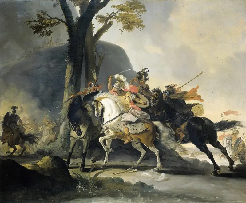 Aleksander Wielki w bitwie nad Granikiem z Persami, Cornelis Troost
