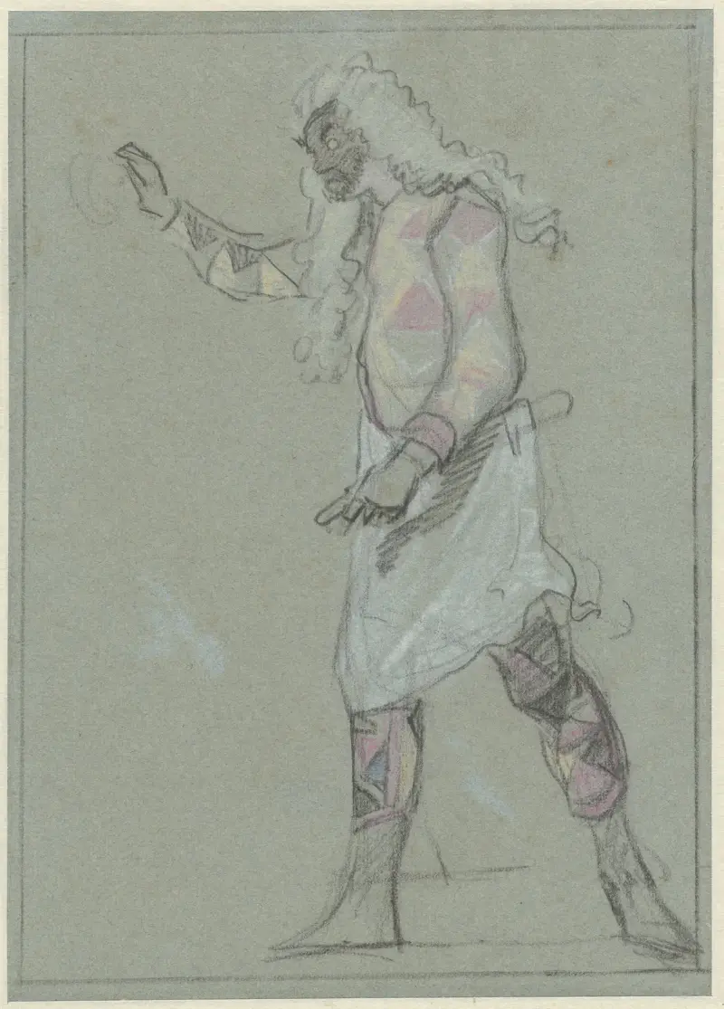 Harlekin som barberare av Cornelis Troost