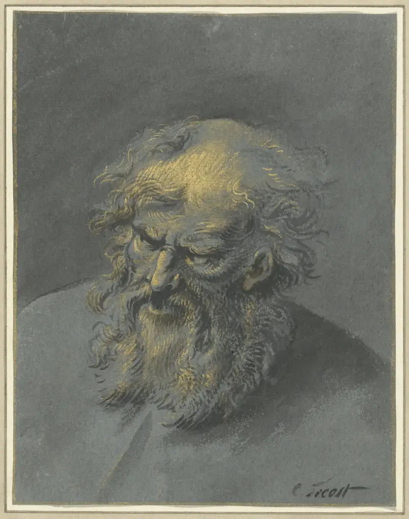 Kopia av en gammal man med skägg (en apostel eller filosof) av Cornelis Troost