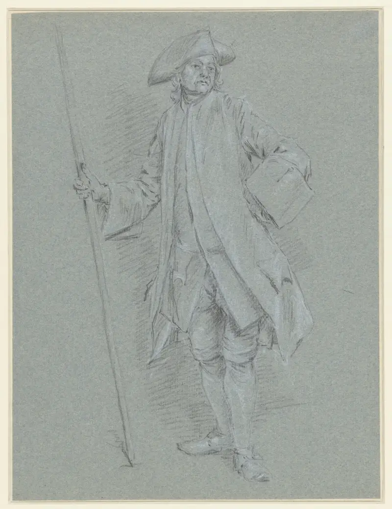 Stående man med stick av Cornelis Troost