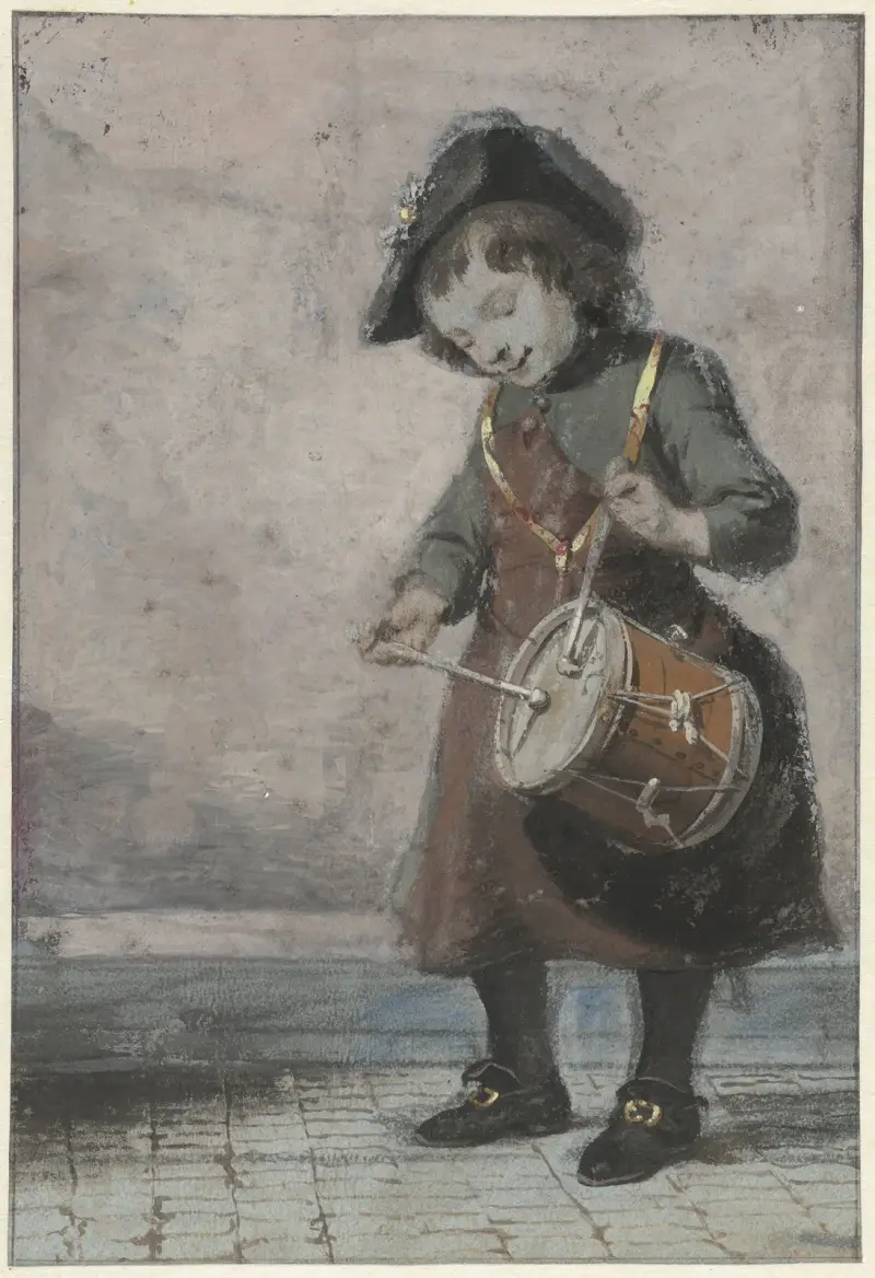 Trommelnder Junge von Cornelis Troost