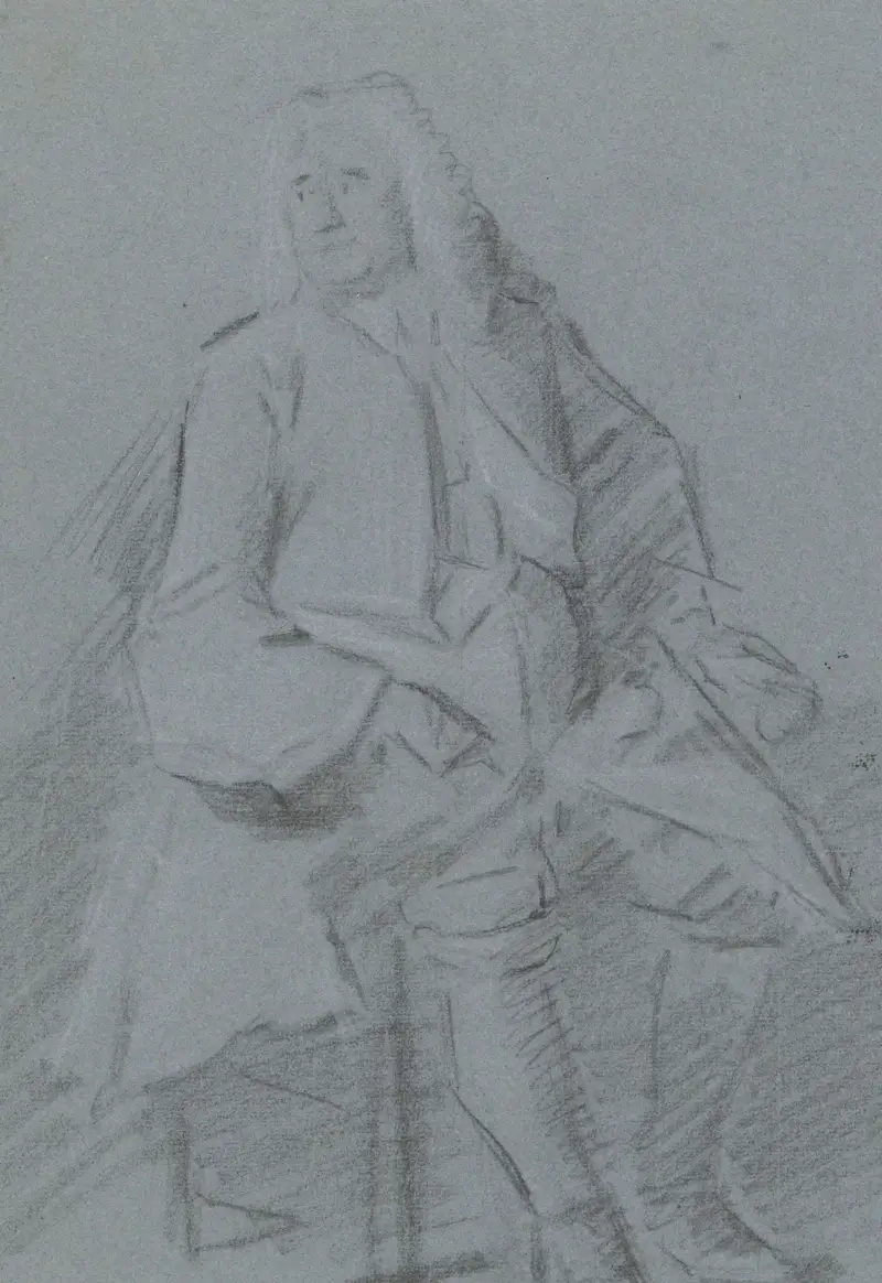 Sittande man, helfigur, blickande åt vänster av Cornelis Troost