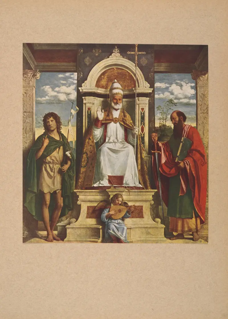 G. B. Cima da Conegliano, S. Pietro in Cattedra fra i Ss. Giovan Battista e Paolo av Corrado Ricci