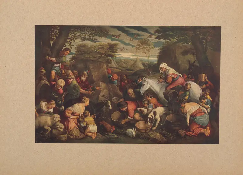 Jacopo Bassano, Mose låter vatten flöda ur en klippa av Corrado Ricci
