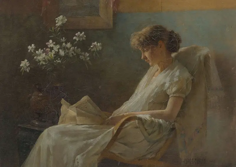 Pohodlný koutek, Charles Courtney Curran