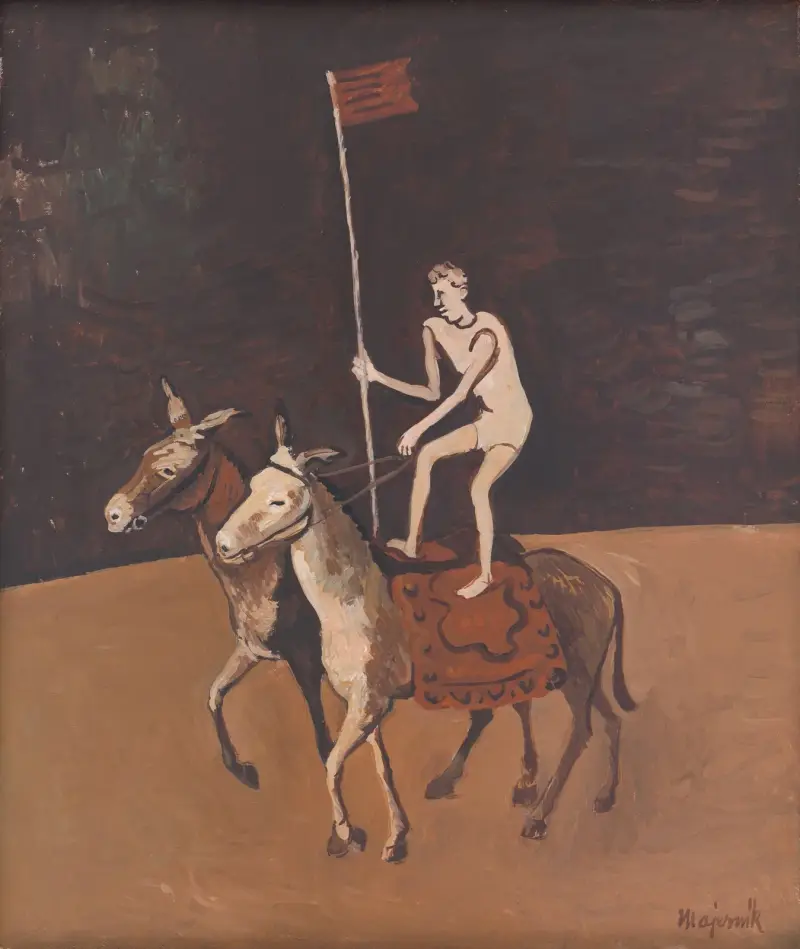Circus Performer on Horses av Cyprián Majerník
