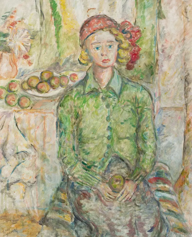 Mädchen mit Apfel von Tytus Czyżewski