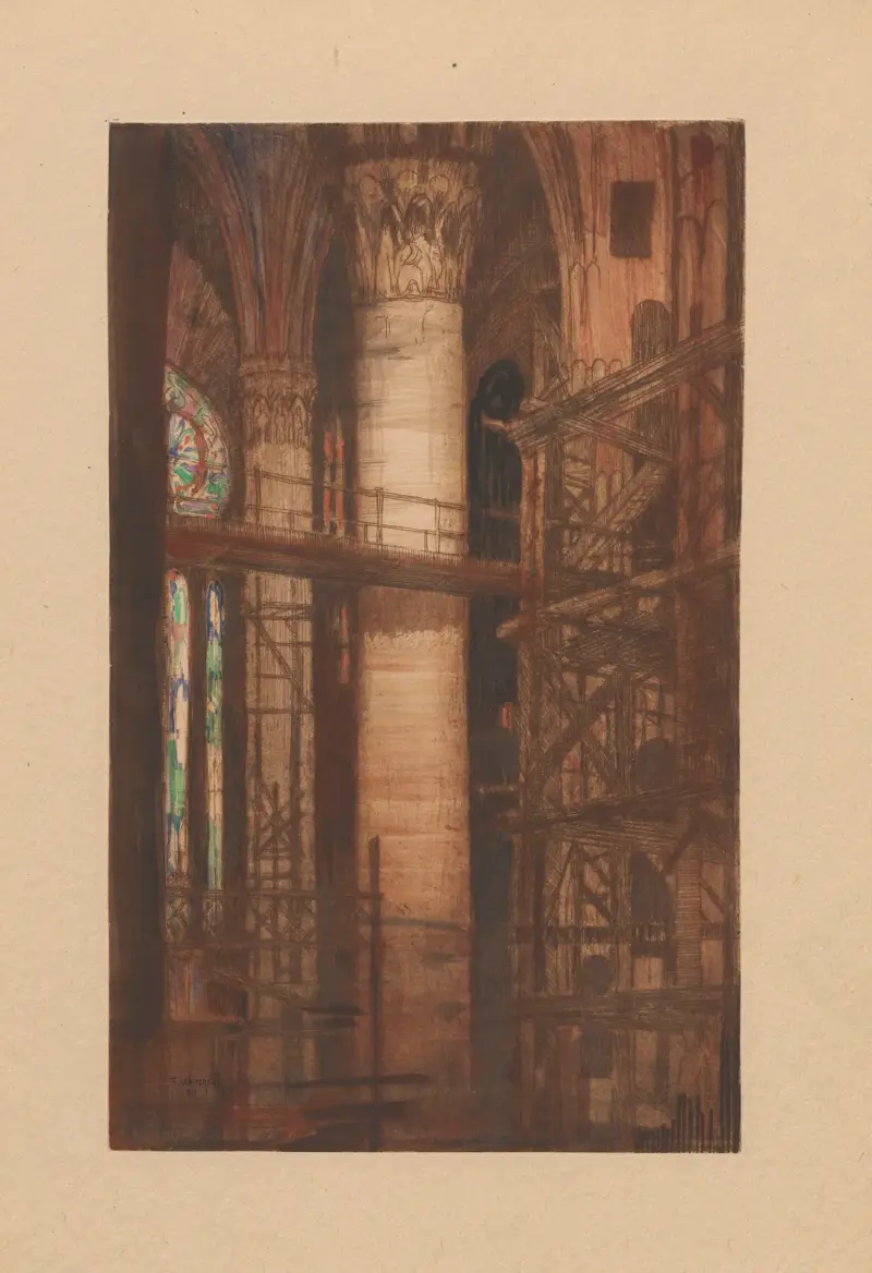 Kircheninterieur, 1911 von Feliks Jabłczyński
