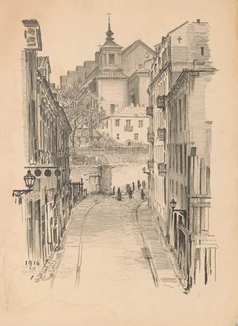 Mariensztat Street av Feliks Jabłczyński