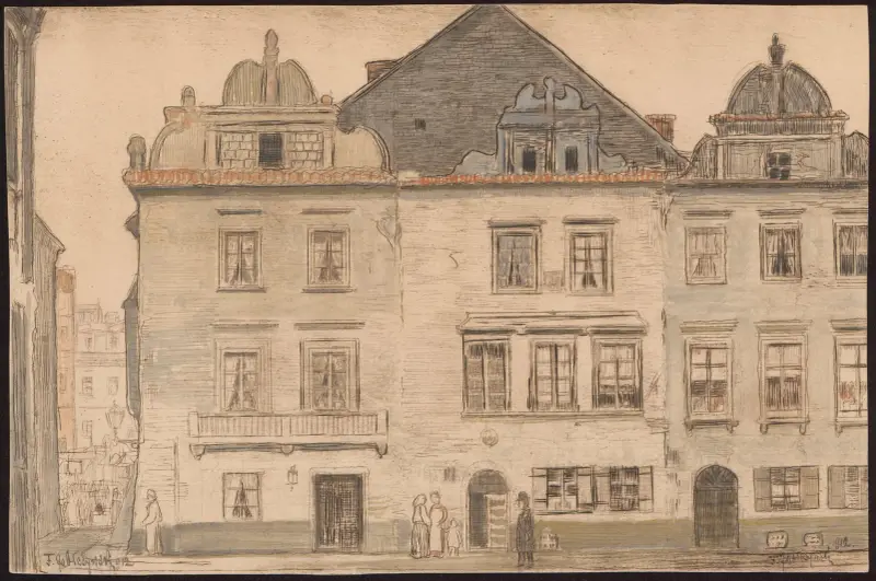 Old Town houses in Warsaw av Feliks Jabłczyński