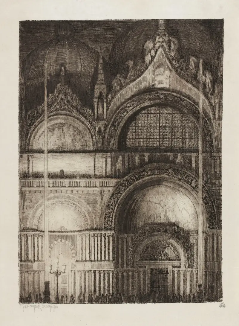 Portal of San Marco Church in Venice av Feliks Jabłczyński