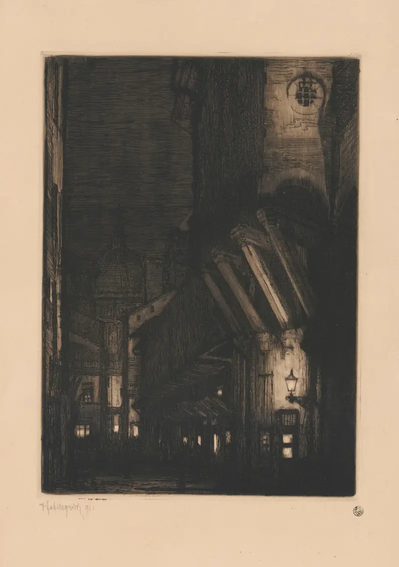 Straße in Bologna, 1911 von Feliks Jabłczyński