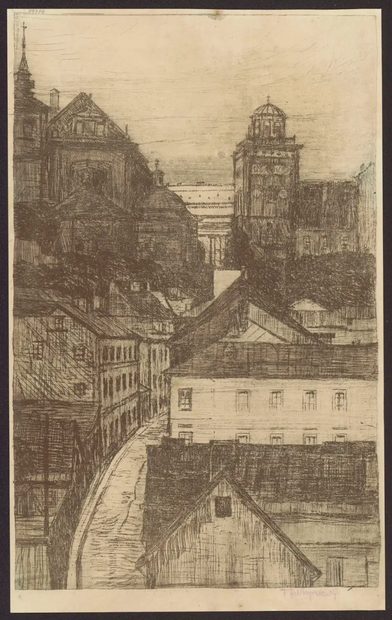 View of Mariensztat Street towards Krakowskie Przedmieście Street av Feliks Jabłczyński