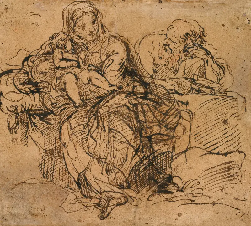 Rast auf der Flucht nach Ägypten von Pietro da Cortona