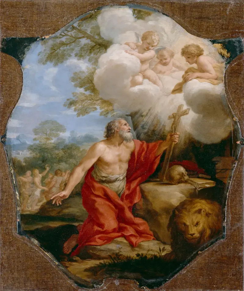 Hieronymus i öknen av Pietro da Cortona