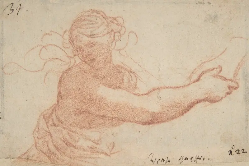 Studie till Religionens allegori av Pietro da Cortona