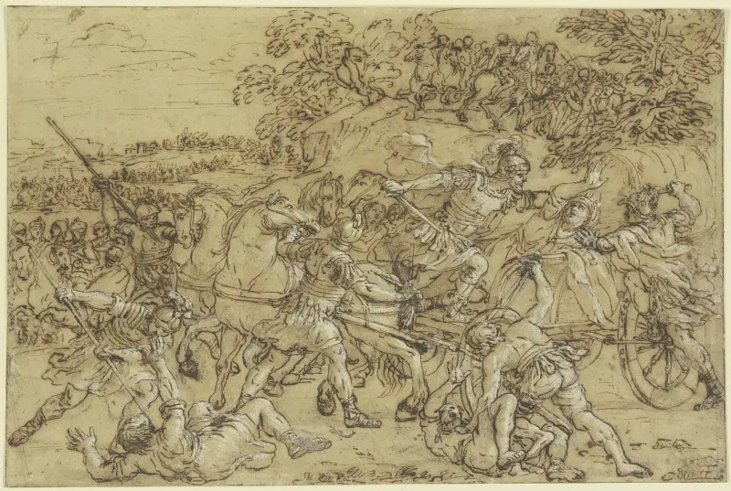 The Battle of Alexander at Issus av Pietro da Cortona