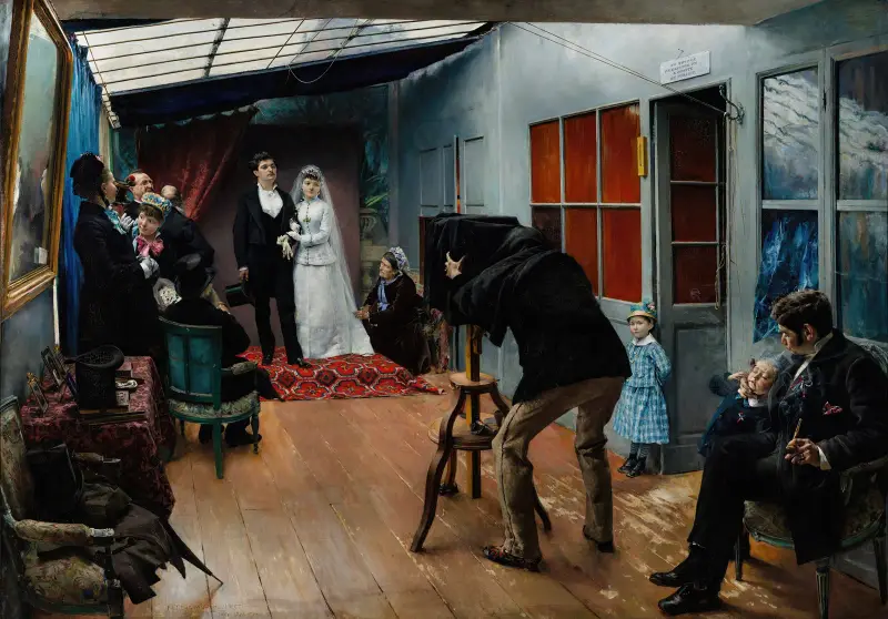Wedding in the Photographer’s Studio av Pascal-Adolphe-Jean Dagnan-Bouveret