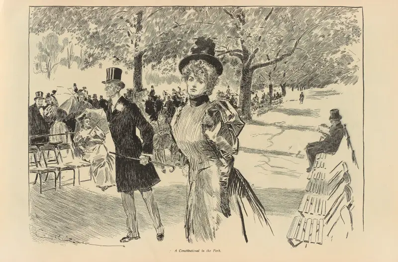 En konstitutionell promenad i parken av Charles Dana Gibson