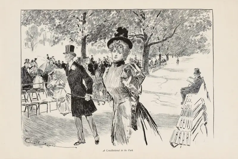 A Constitutional in the Park av Charles Dana Gibson