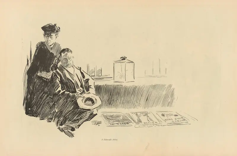 En trottoarkonstnär av Charles Dana Gibson