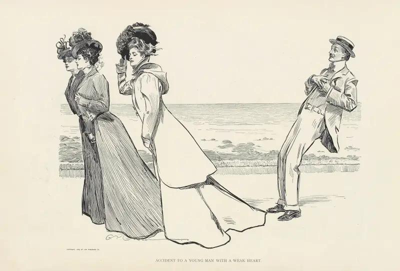 Olycka med en ung man med svagt hjärta av Charles Dana Gibson