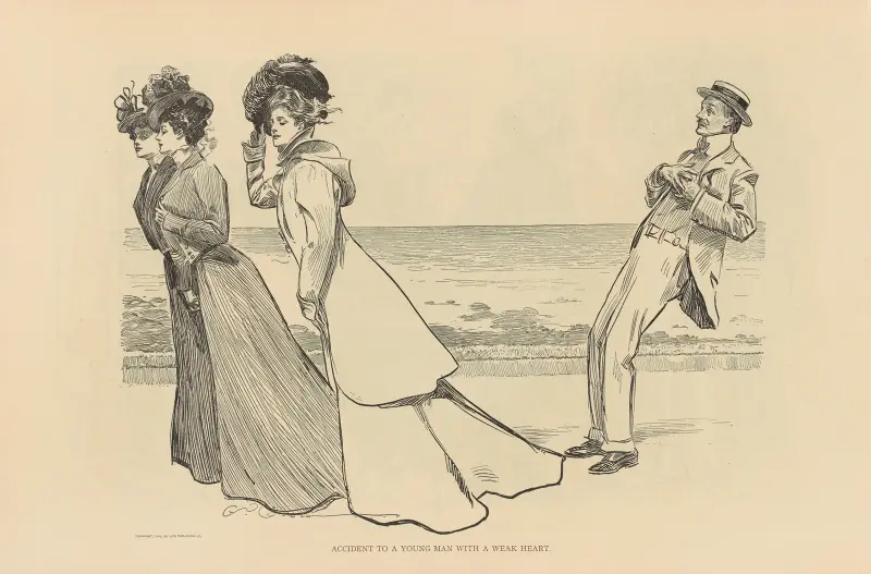 Olycka med en ung man med svagt hjärta av Charles Dana Gibson