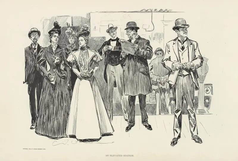 Eine erhöhte Station, 1898 von Charles Dana Gibson