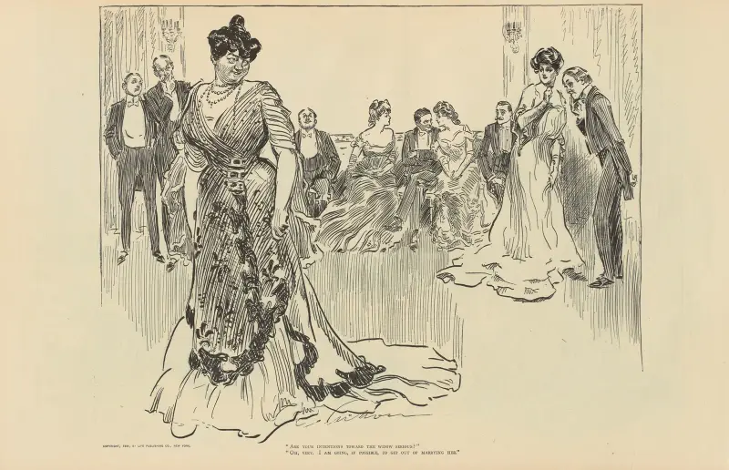 ‘Are your intentions toward the widow serious’ av Charles Dana Gibson