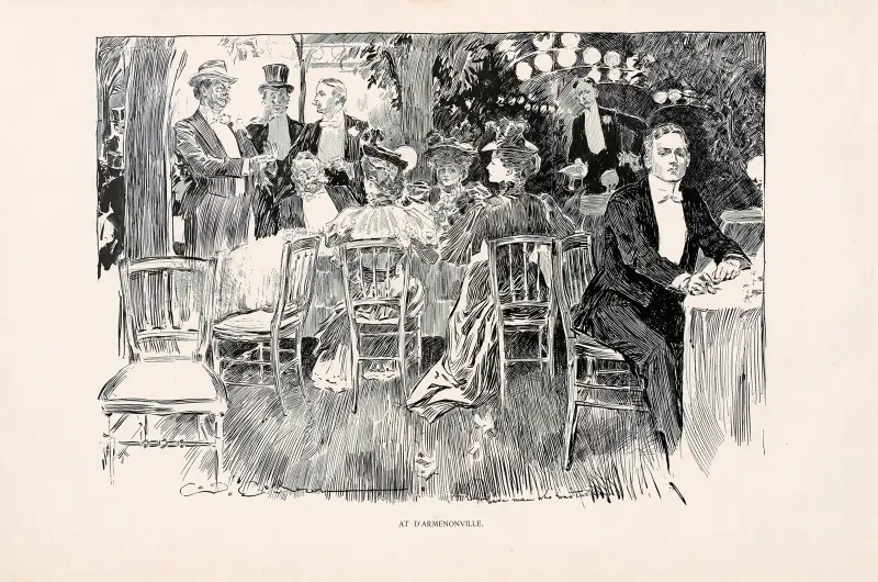 At D’Armenonville av Charles Dana Gibson