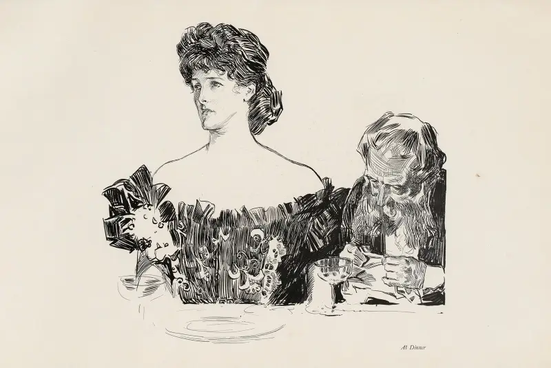 At Dinner, Charles Dana Gibson