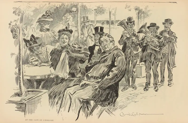 På café de l'Horloge av Charles Dana Gibson