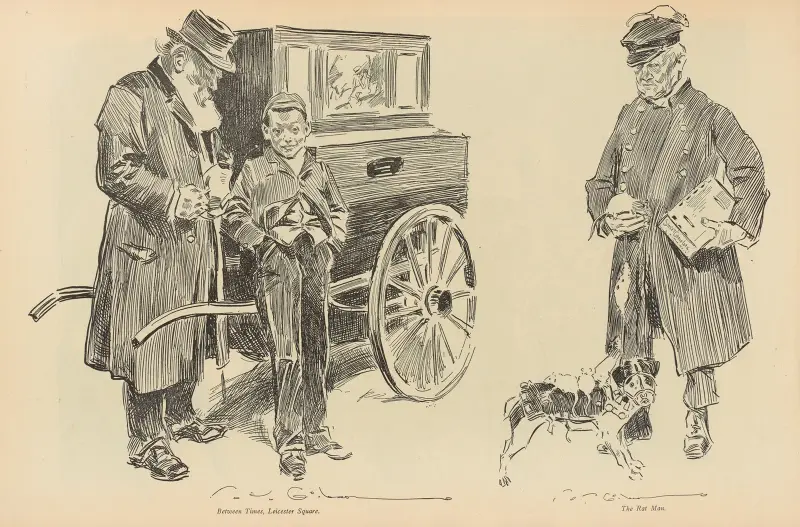 Mellan tider, Leicester Square av Charles Dana Gibson