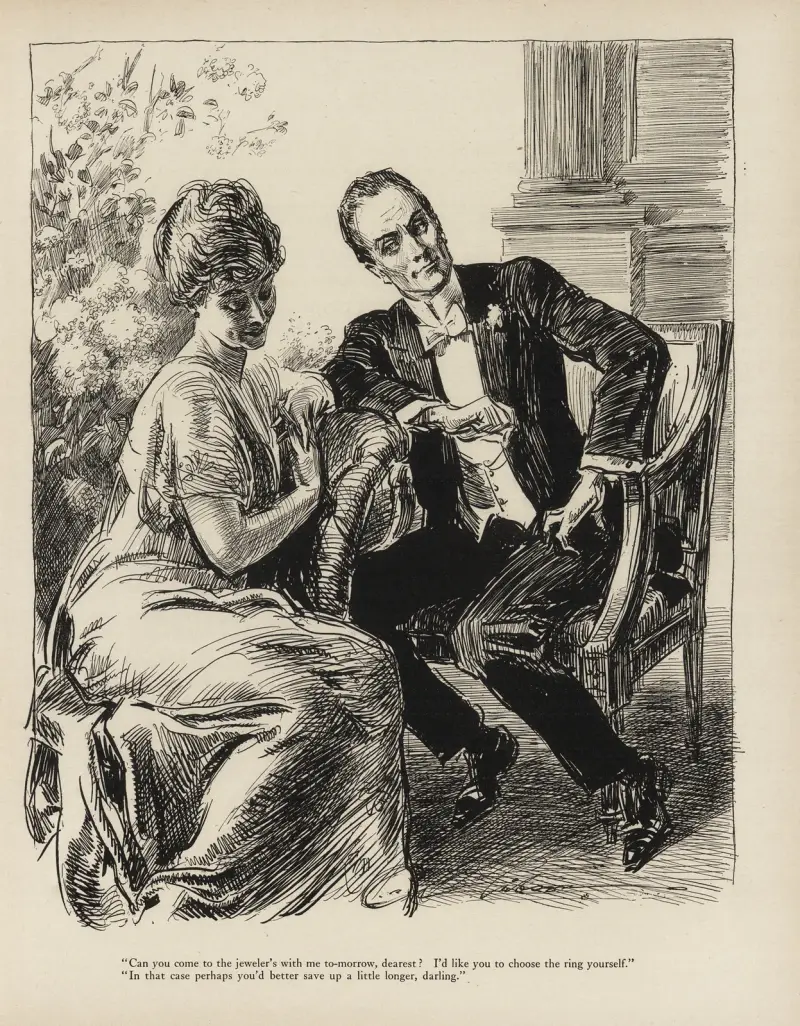 ‘Can you come to the Jeweller’s with me to-morrow. dearest’ av Charles Dana Gibson