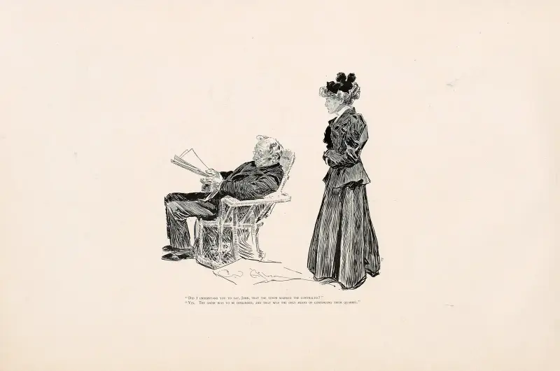 ‘Did i understand you to say, John, that the tenor married the contralto’ av Charles Dana Gibson