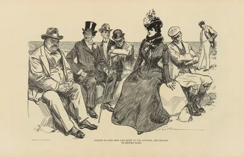 Trött på landet – hon beslutar sig för att återvända hem av Charles Dana Gibson