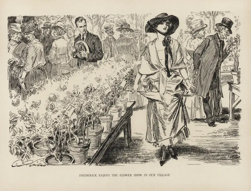 Frederick enjoys the flower show in our village av Charles Dana Gibson