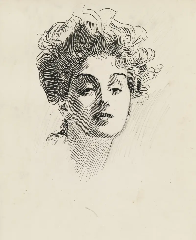 Flickhuvud av Charles Dana Gibson