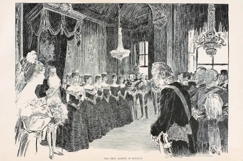 Hennes första glimt av kungligheter av Charles Dana Gibson