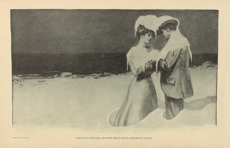 Here it is christmas, and they began saying good-bye in august av Charles Dana Gibson